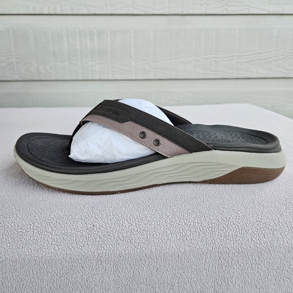 Skechers Silva Falco Thong Flip Flop Sandal Men 13 Brown Relaxed Fit Vegan - Picture 5 of 11